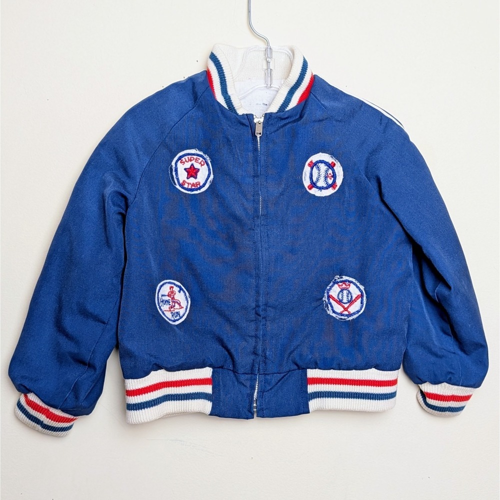 Vintage‎ 60s Baseball Patch Super Star Home Run Bomber Jacket Toddler Size 3T-4T